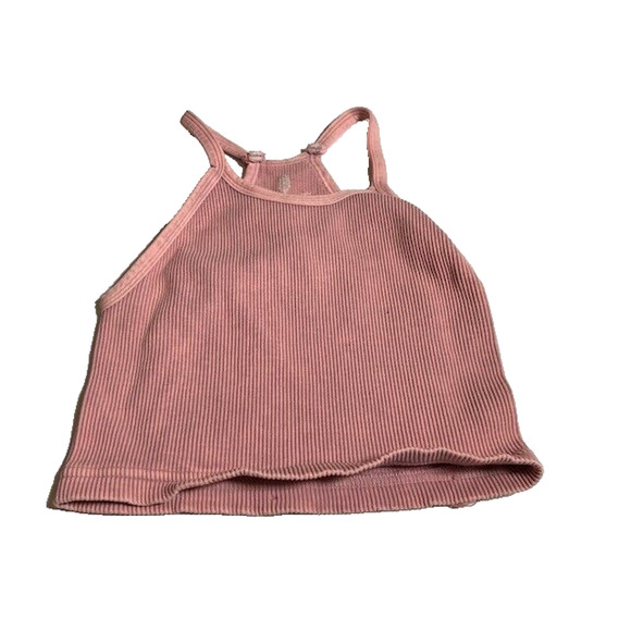 Free People Movement Happiness Runs Tank Top Cropped Ribbed Knit Pink XS/S - Picture 1 of 5